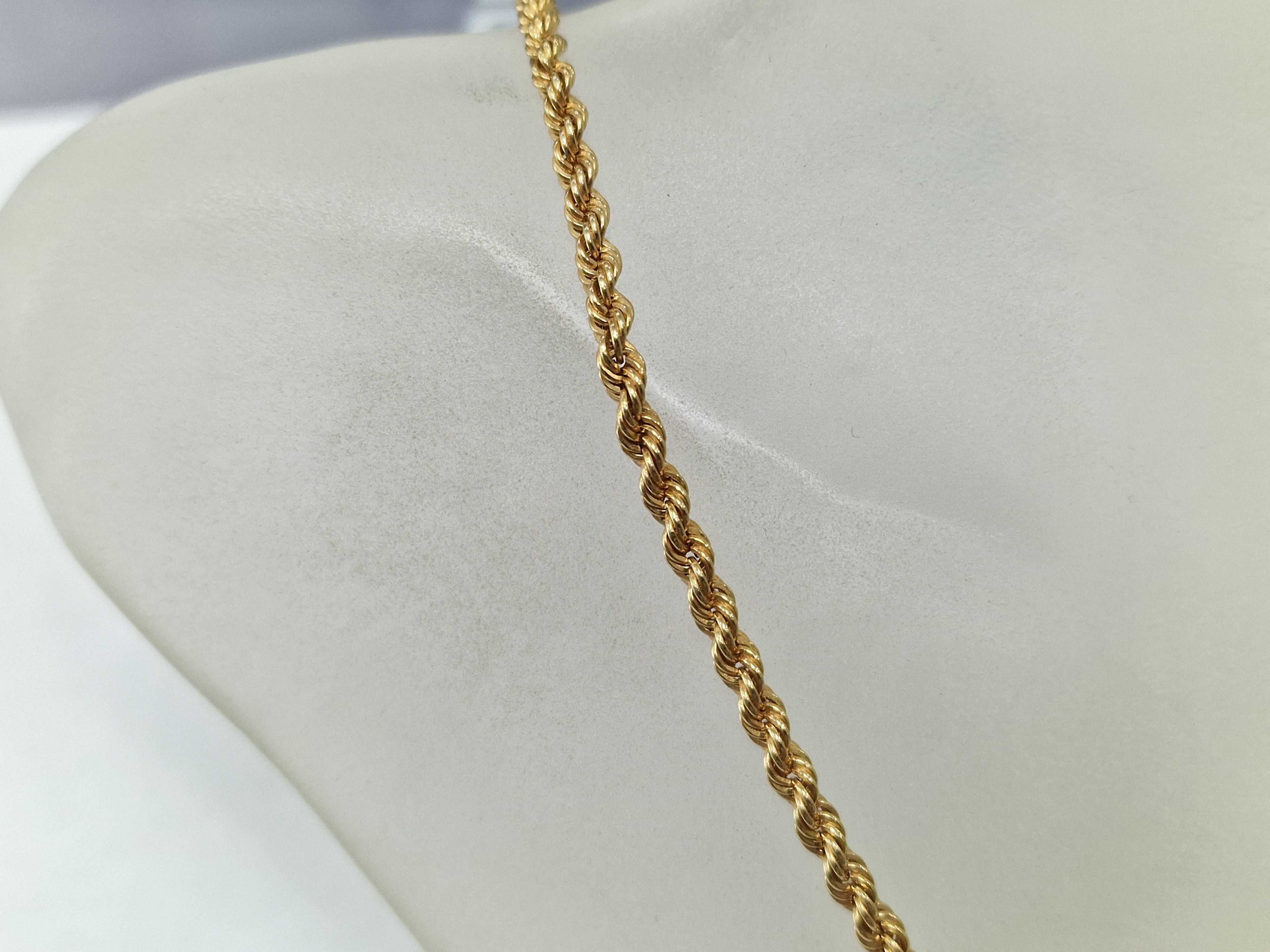 Złoty łańcuszek damski/ 585/ 4.96 gram/ 45cm/ żółte złoto/ skrętka