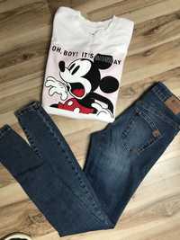 Bluza biała Reserved M mickey mouse myszka