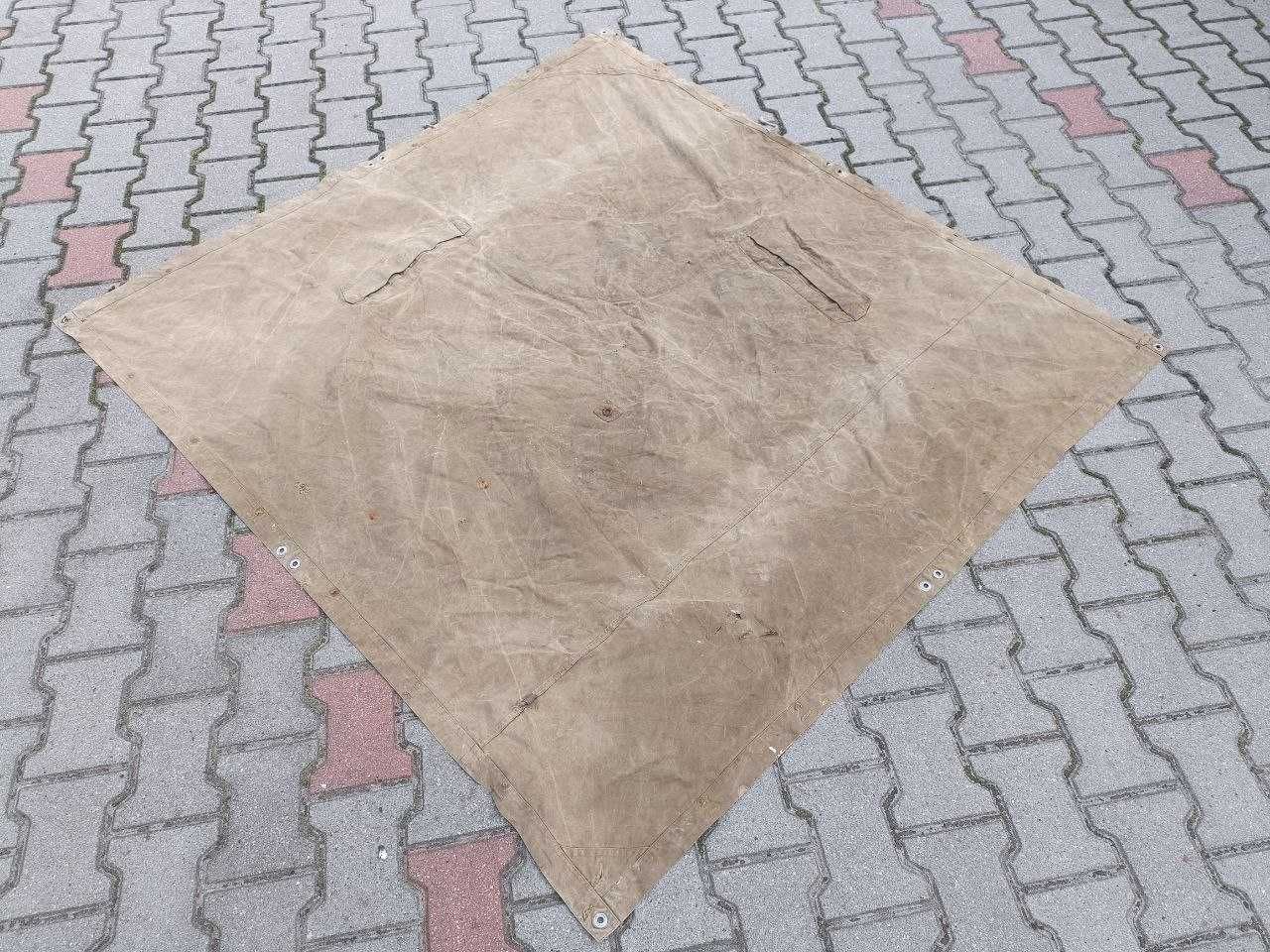 Pałatka Poncho khaki wczesne LWP 1950's lub ZSRR 160x166 cm