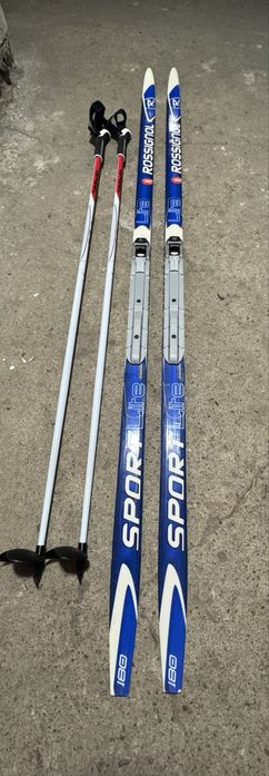 Narty biegowe damskie 180 + buty 24,5 i kijki