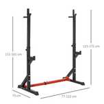 Suporte para Barras de Pesos 122x73x171cm Preto e Vermelho HOMCOM