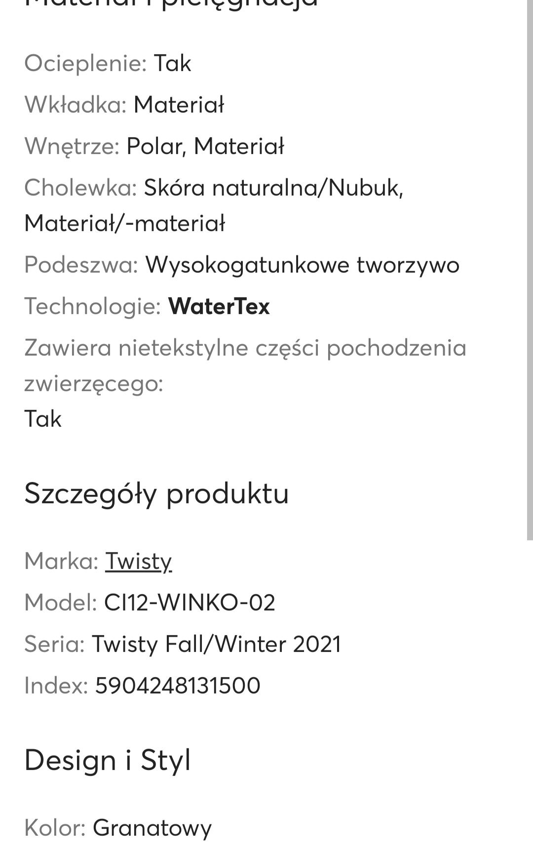 Śniegowce Twisty rozm 21