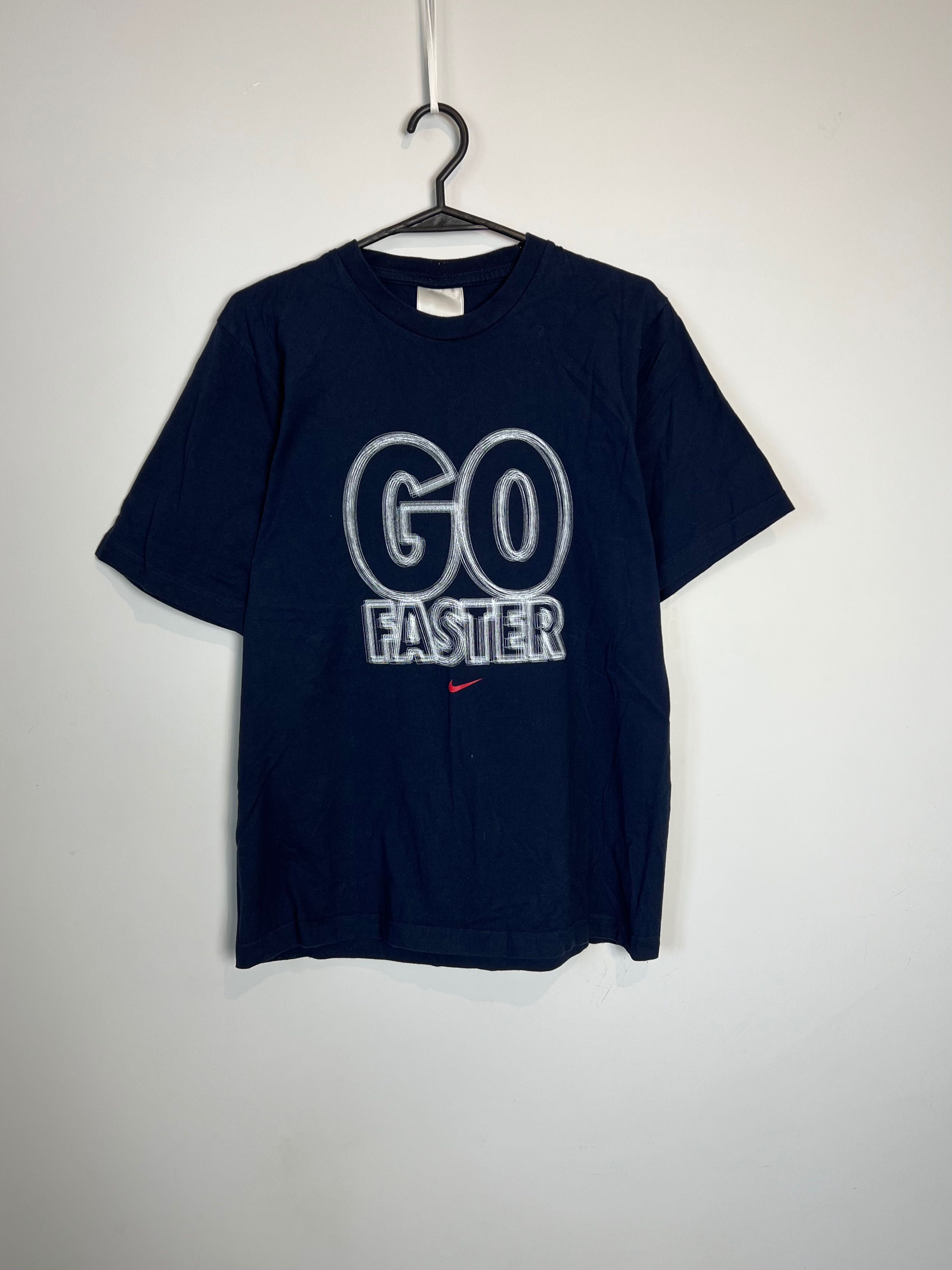 Tshirt koszulka Nike GO Faster vintage center swoosh navy