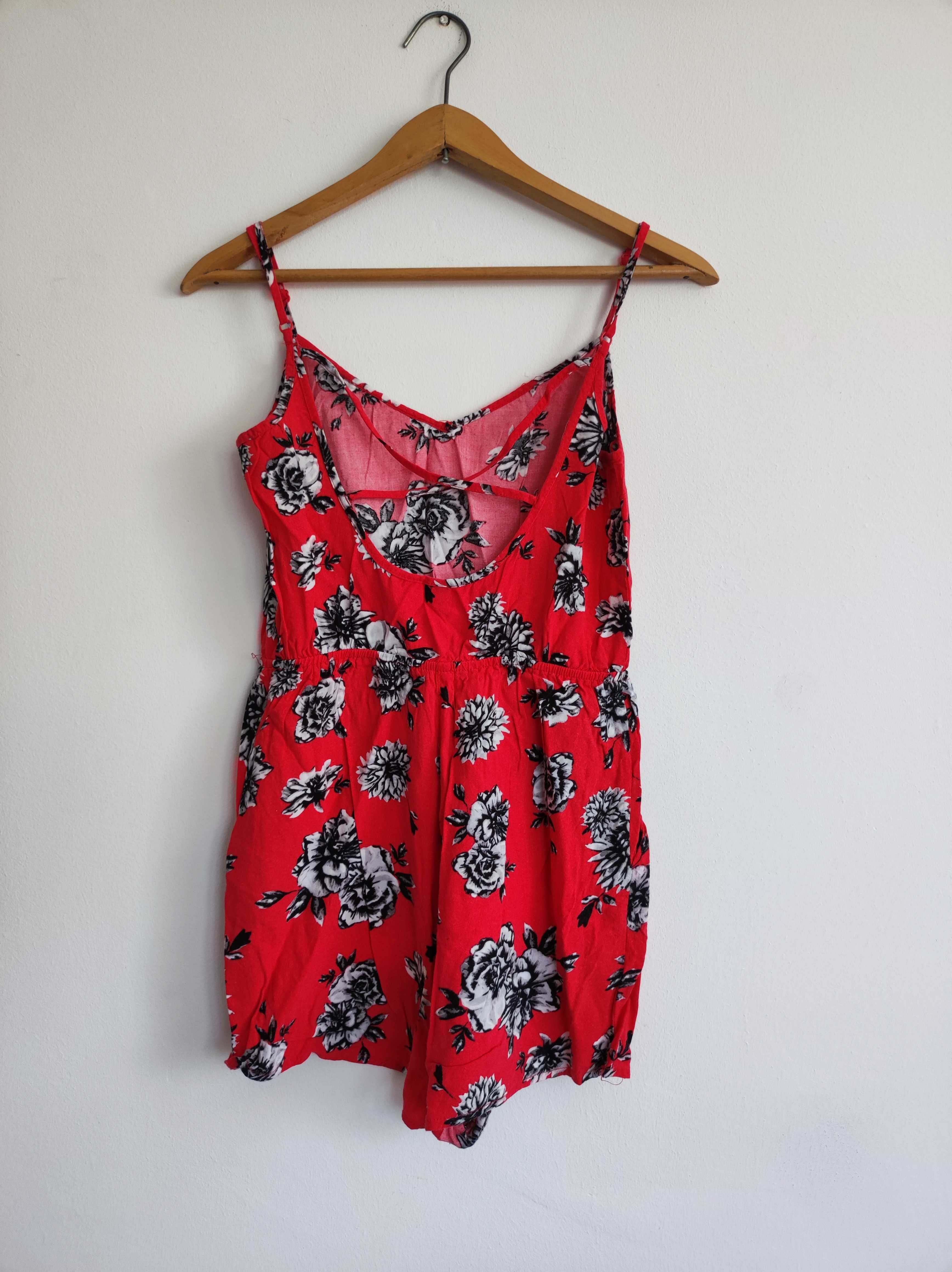 Kombinezon krótki na szelkach H&M 36 34 floral