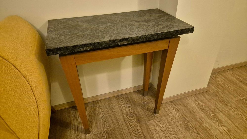 Stolik - Drewniany z Blatem Kamiennym (Granit/Marmur)