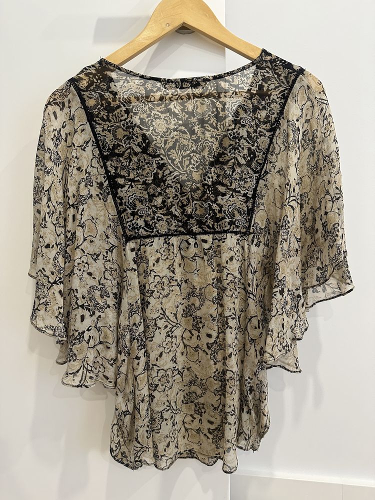 Blusa camel/preto Zara, tamanho S (como NOVA)