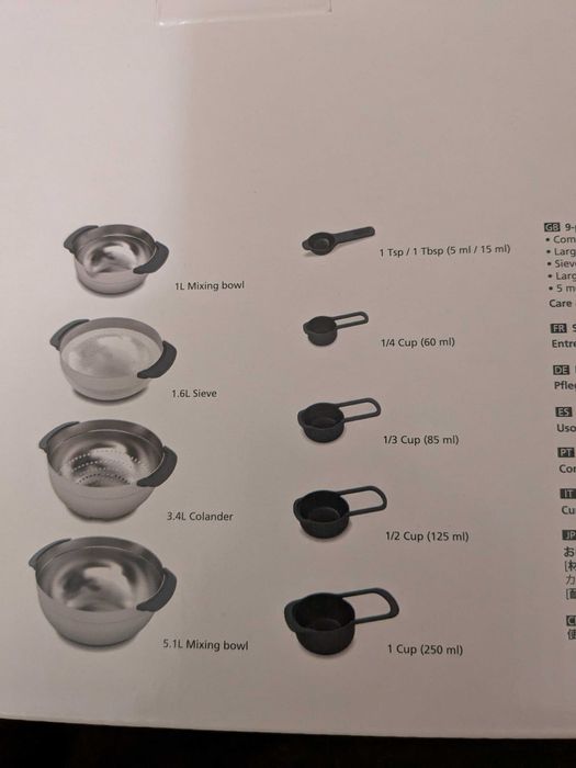 Набір кухонний Joseph Joseph NEST, 9 предметів, нержавіюча сталь