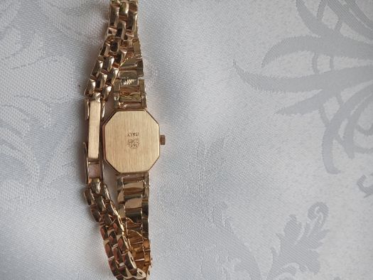 Damski, elegancki,  złoty zegarek GENEVE pr. 585, 21gr.