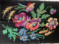 Старинная вышивка крестом «Цветы», украинская картина, ручная работа