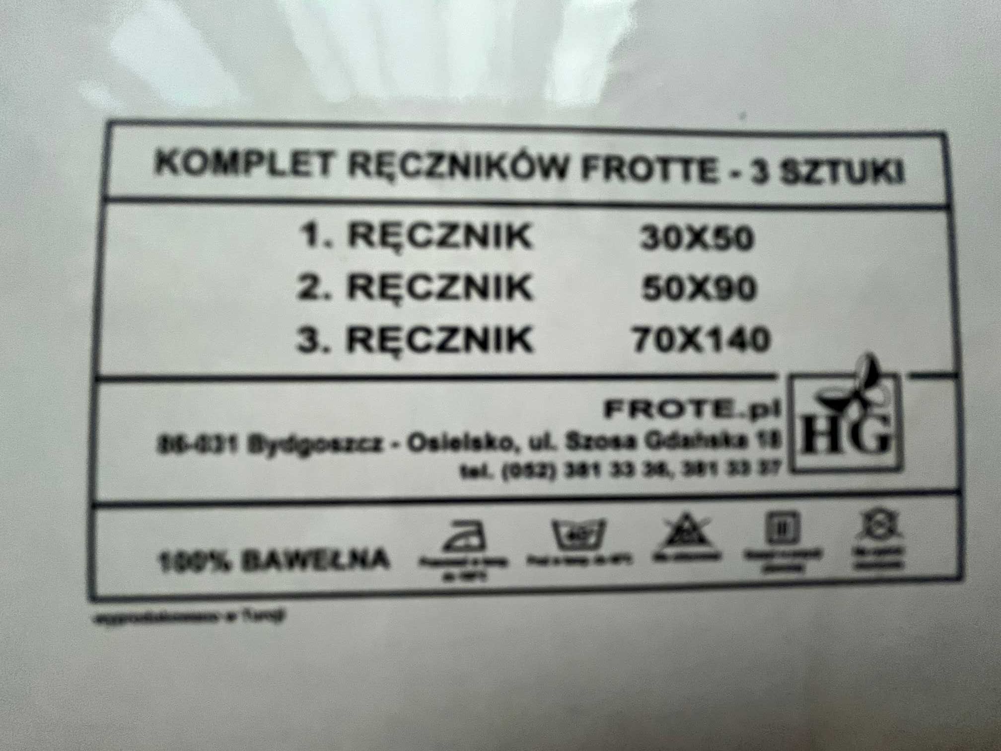 Zestaw ręczników frotte 3 szt NOWE