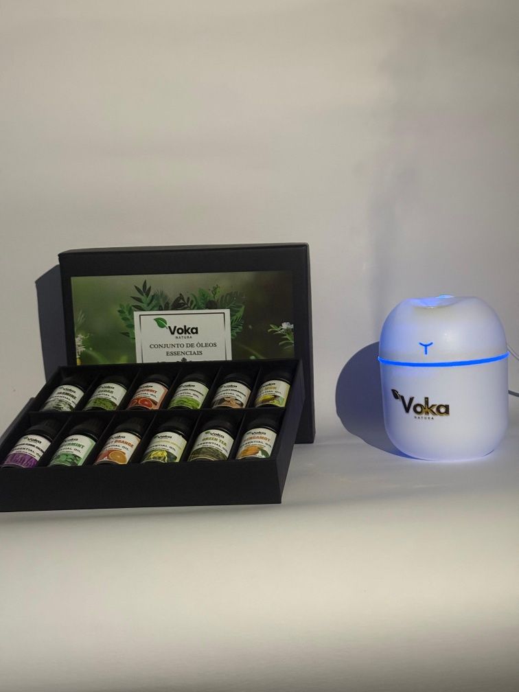 Paz & Equilíbrio: Kit de 12 Óleos Essenciais + Difusor - Aromaterapia