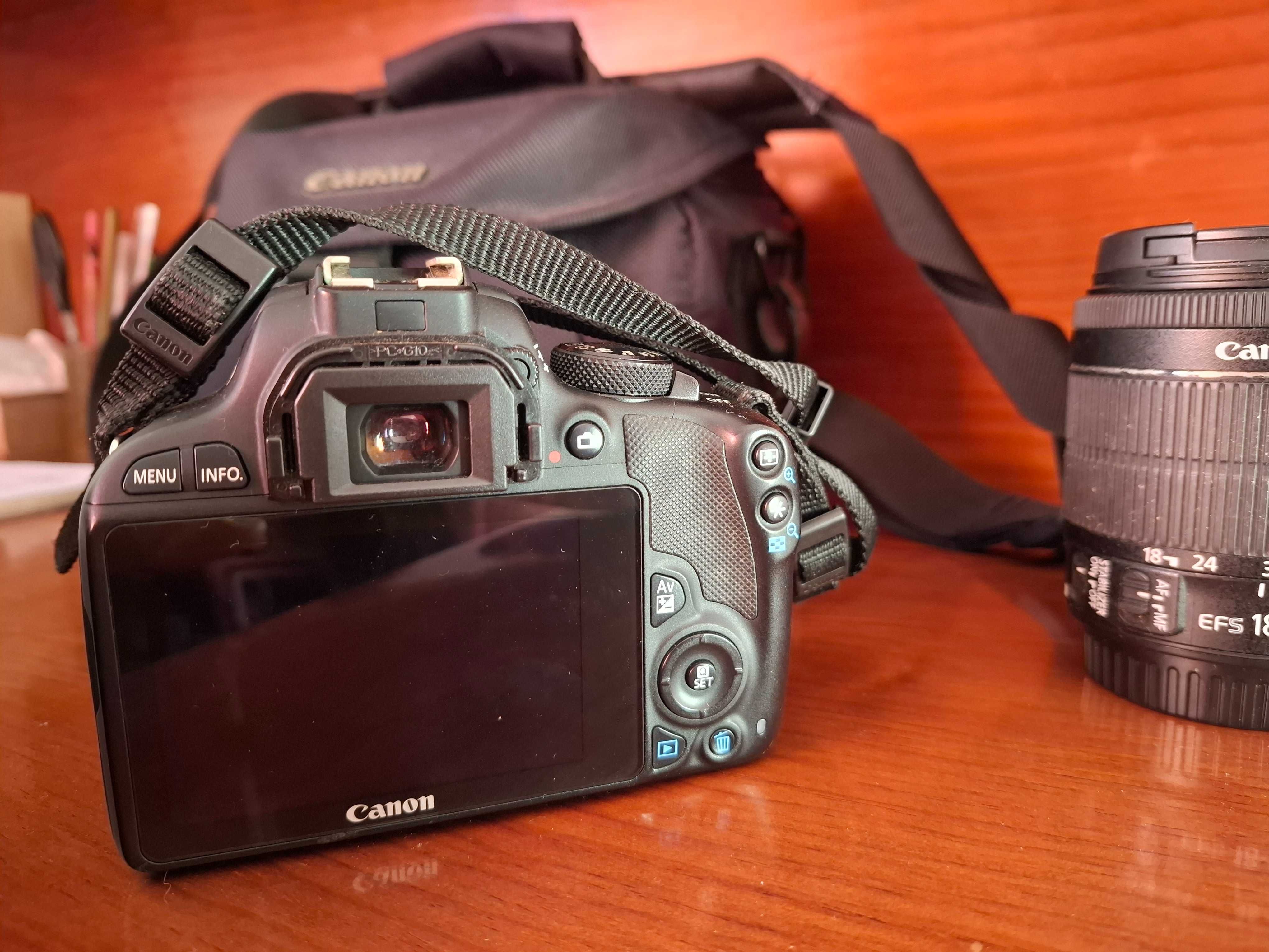 Canon eos 100d + objetiva 18-55mm + bolsa e carregador