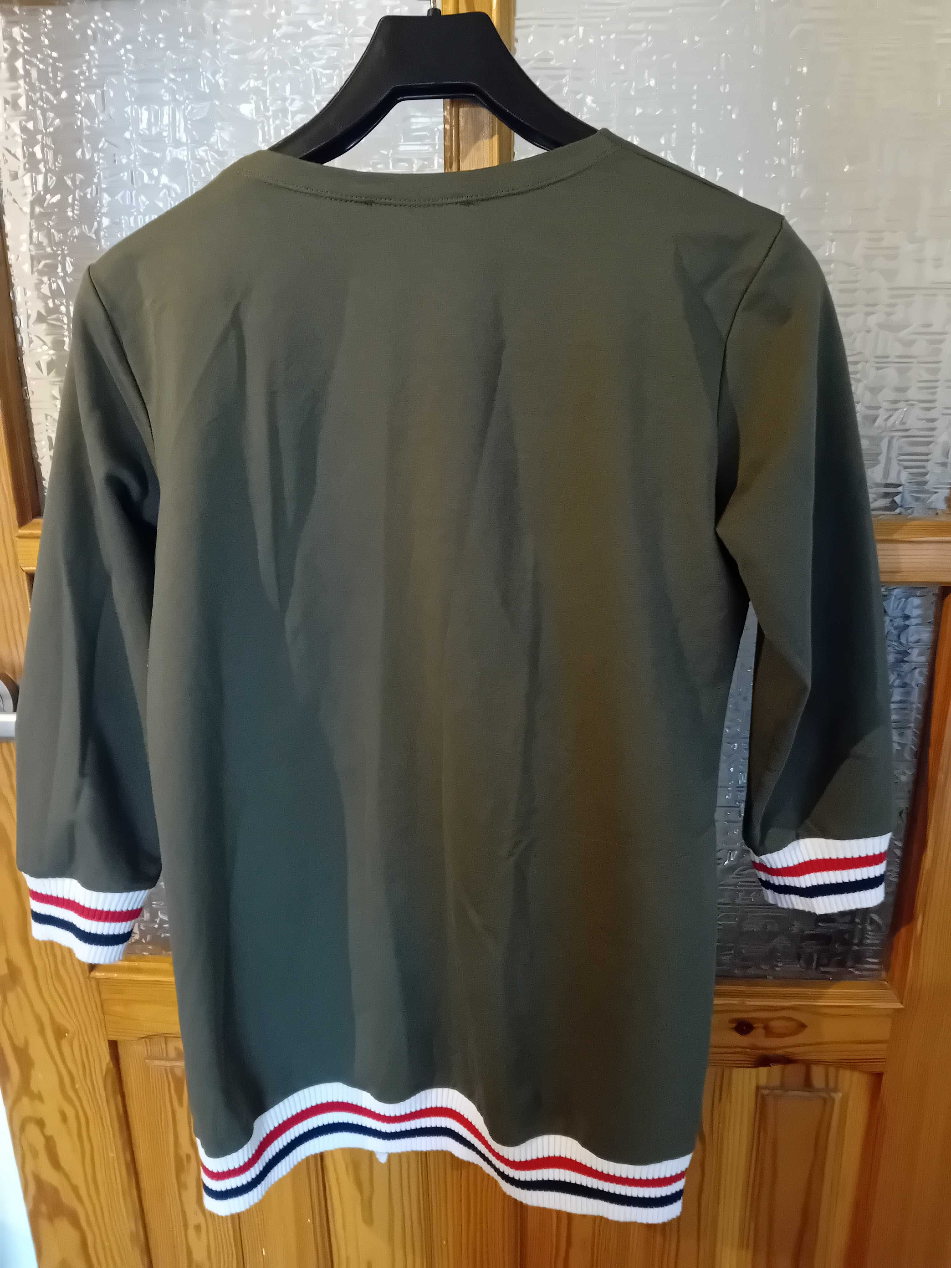 bluza dresowa bez zapięcia khaki zielona s jak nowa + gratis
