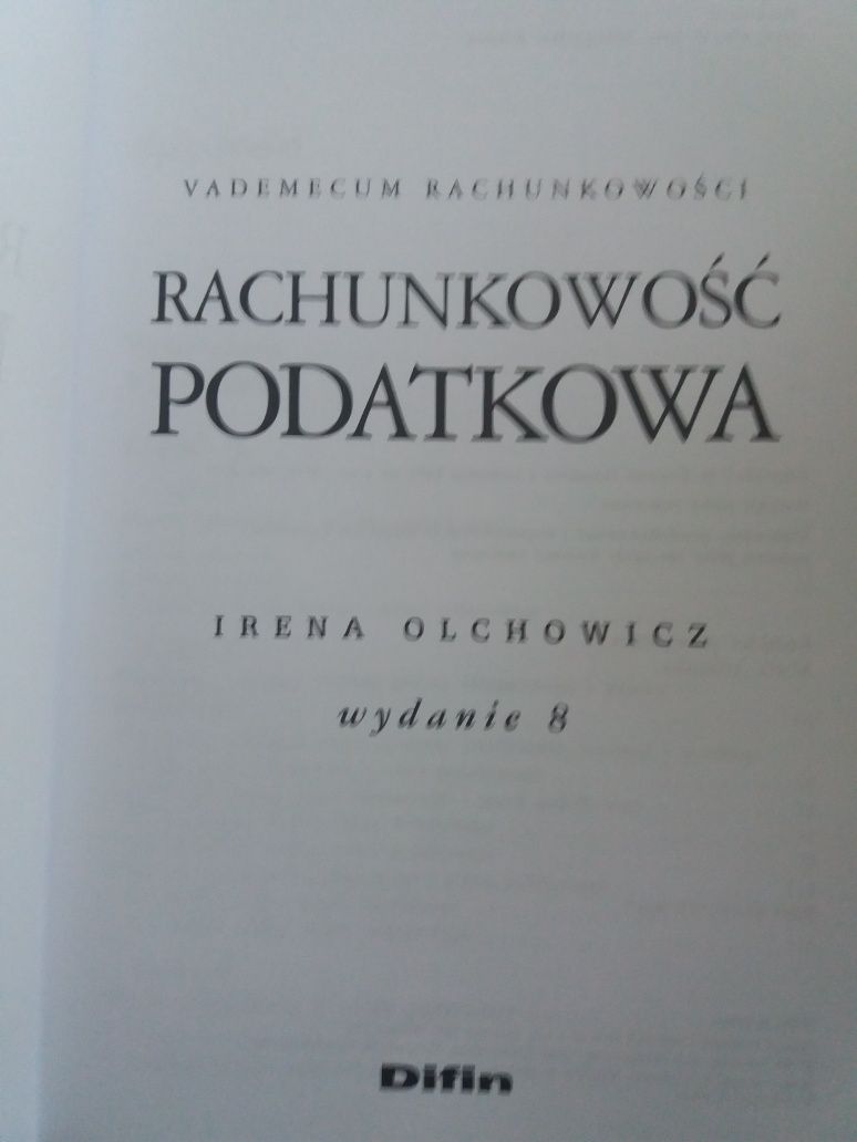 Irena Olchowicz Rachunkowość podatkowa 2009