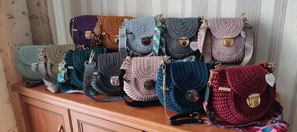 Torebka Oreo, ręcznie wykonana na szydełku, Handmade