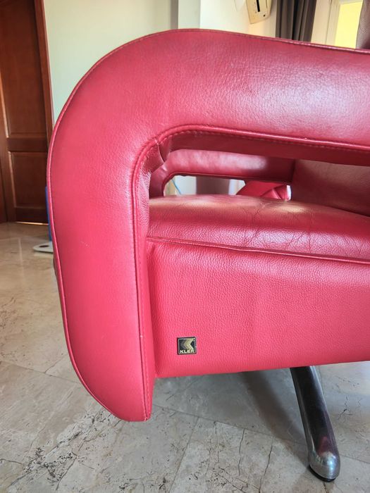 Kler unikalny skórzany zestaw 2 kanapy i fotel z funkcja relax