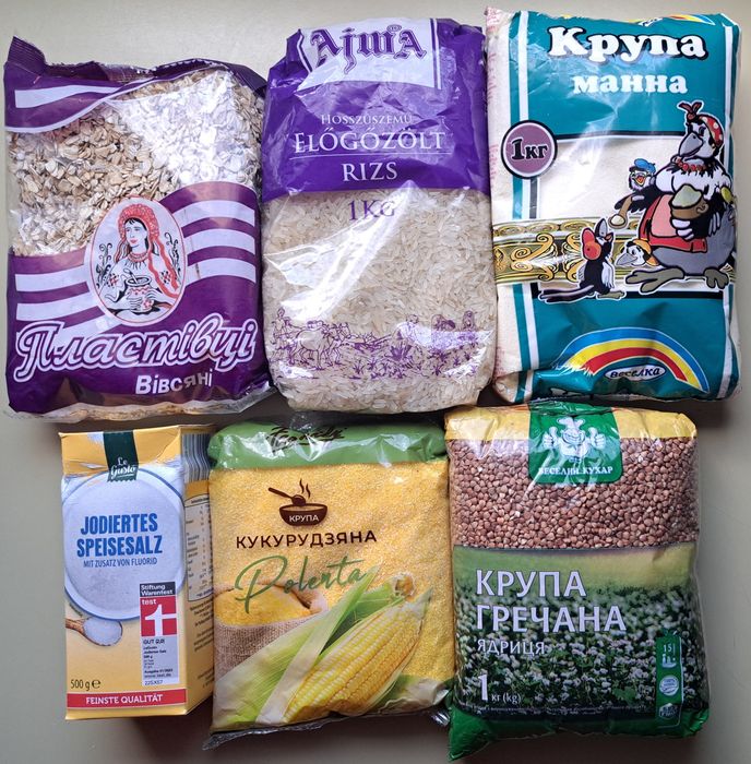 Набір круп (вівсянка, манка, кукурудзяна, інші)