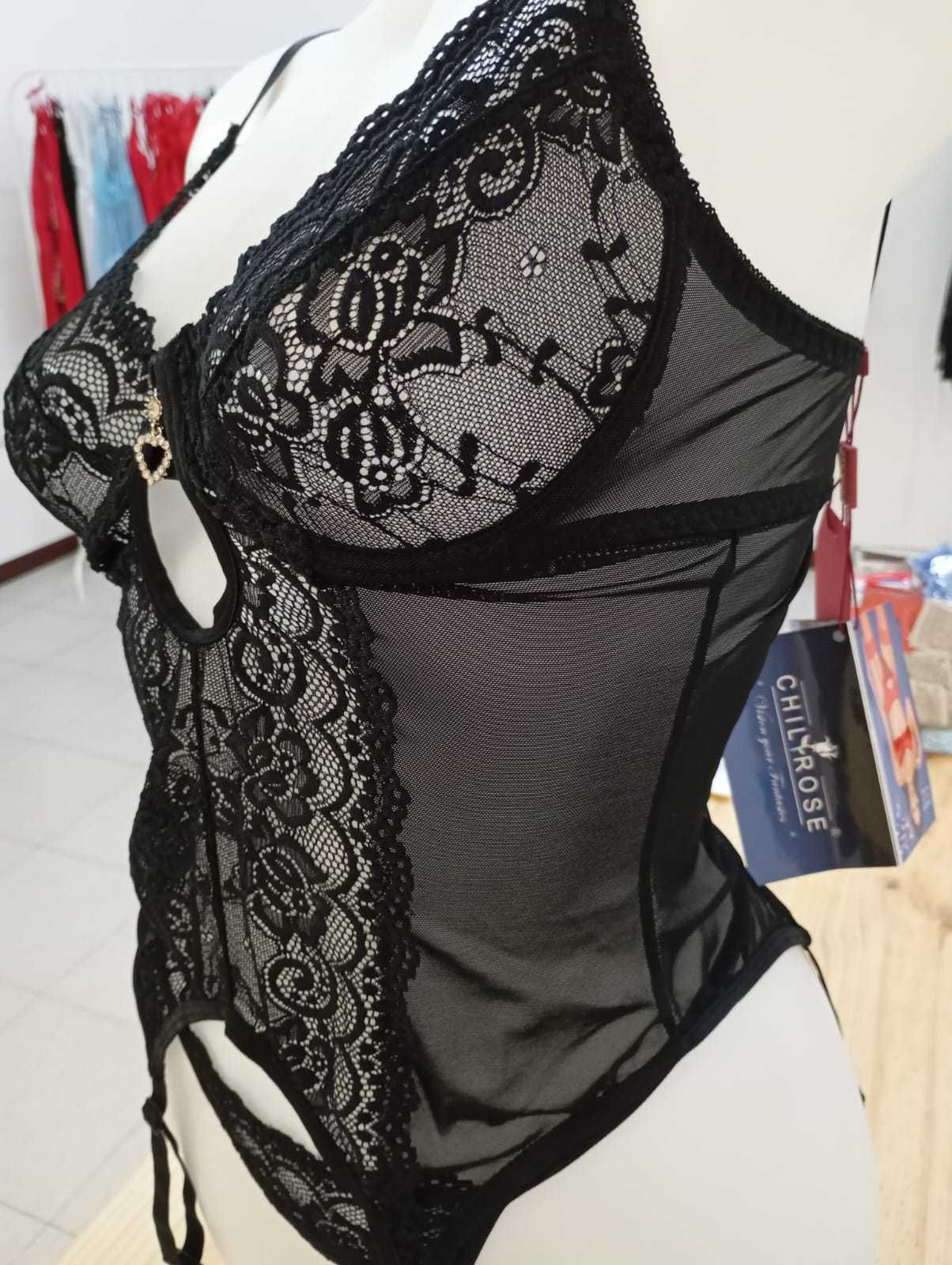 CORPETE E TANGA CR-3641 PRETO - TAMANHO : 36 S CHILIROSE