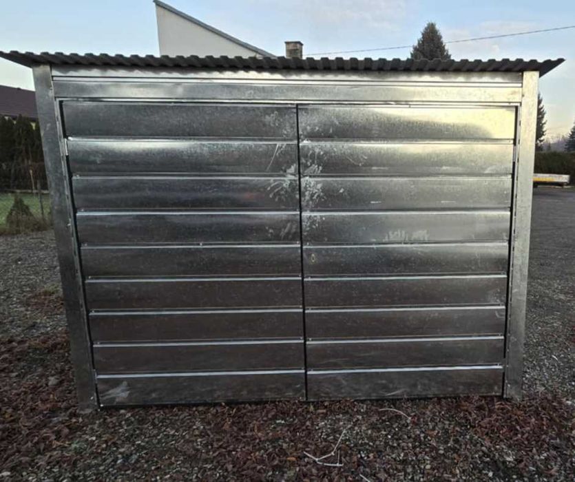 Garaż blaszany na budowę 3x5 4x5 Wzmocniony Trapez BLACHY-Producent