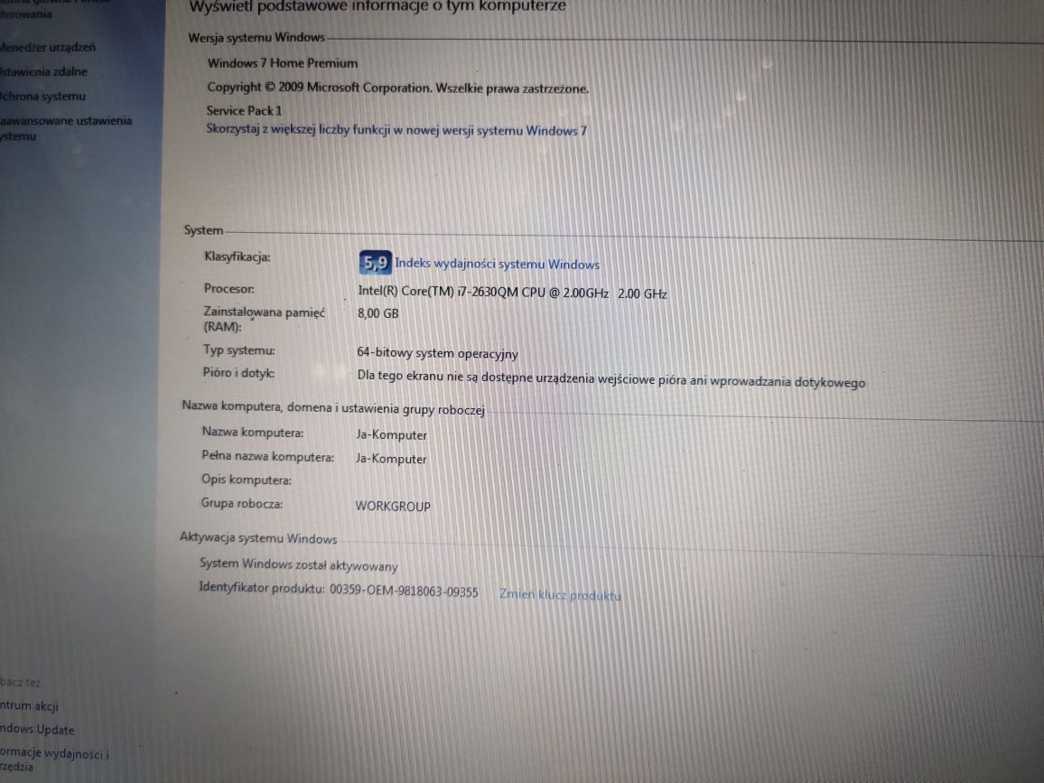 Laptop HP 17' Windows 7 oryginalny