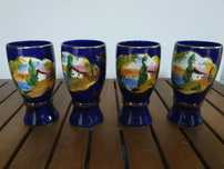 Copos  jarras de ceramica azul antigo vintage