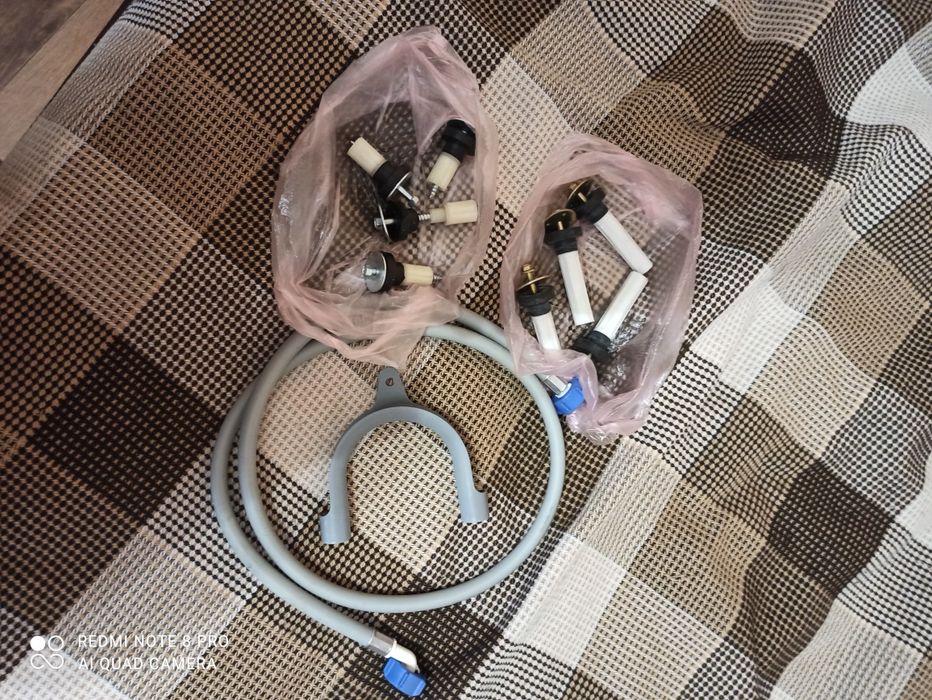 Шланг заливной на 3/4" + фиксатор шланга сливного от стиралки