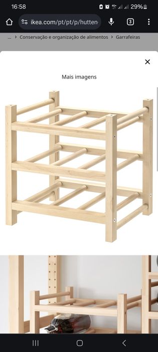 Garrafeira p/9 garrafas, madeira maciça