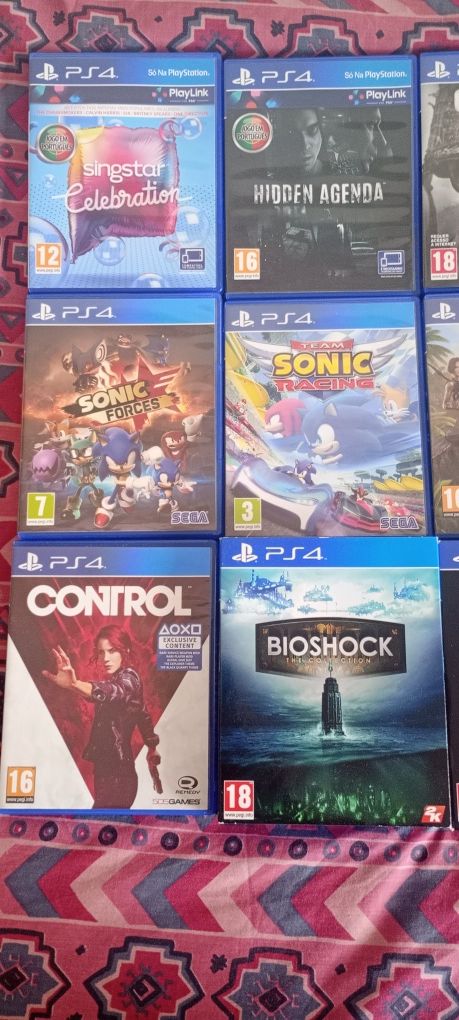Jogos PlayStation 4 (BioShock, cyberpunk, ARK, control