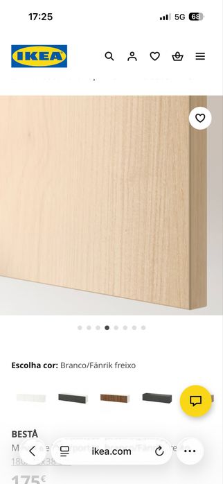 IKEA BESTÅ Móvel de TV branco com portas Fänrik freixo 180x42x38 cm