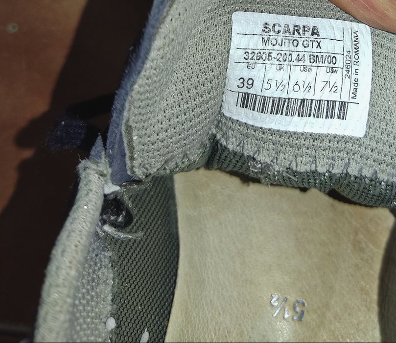 Кроссовки Scarpa Mojito gore tex, туризм треккинг ходьба 38.39р.