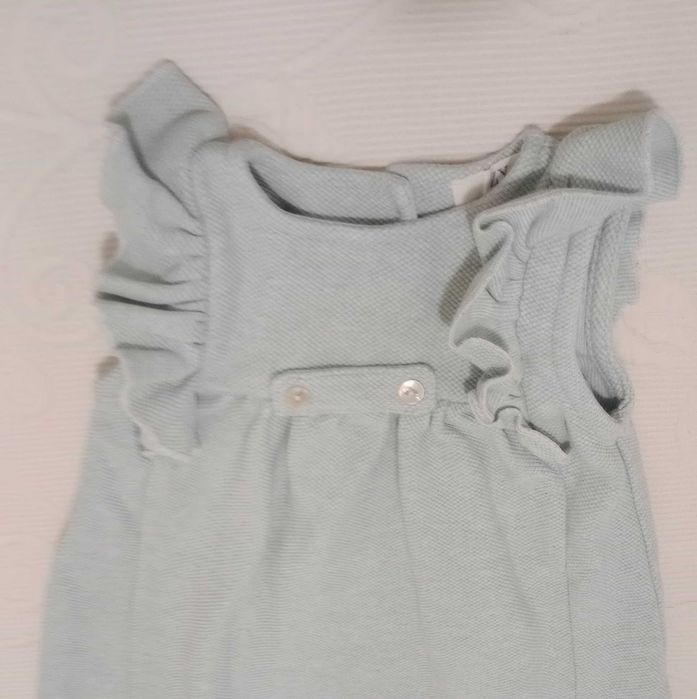Vestido, verde, claro,  6-9 meses - Zippy baby Colections - Como Novo