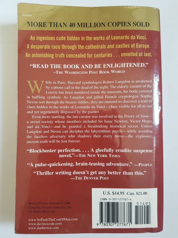 Dan Brown The Da Vinci code po angielsku