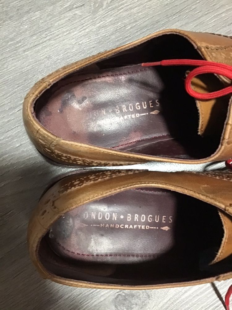 Туфлі броги чоловічі шкіряні кожанные london brogues