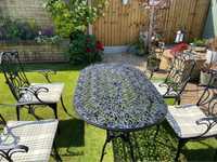 Stół ogrodowy owalny aluminiowe całoroczne meble ogrodowe