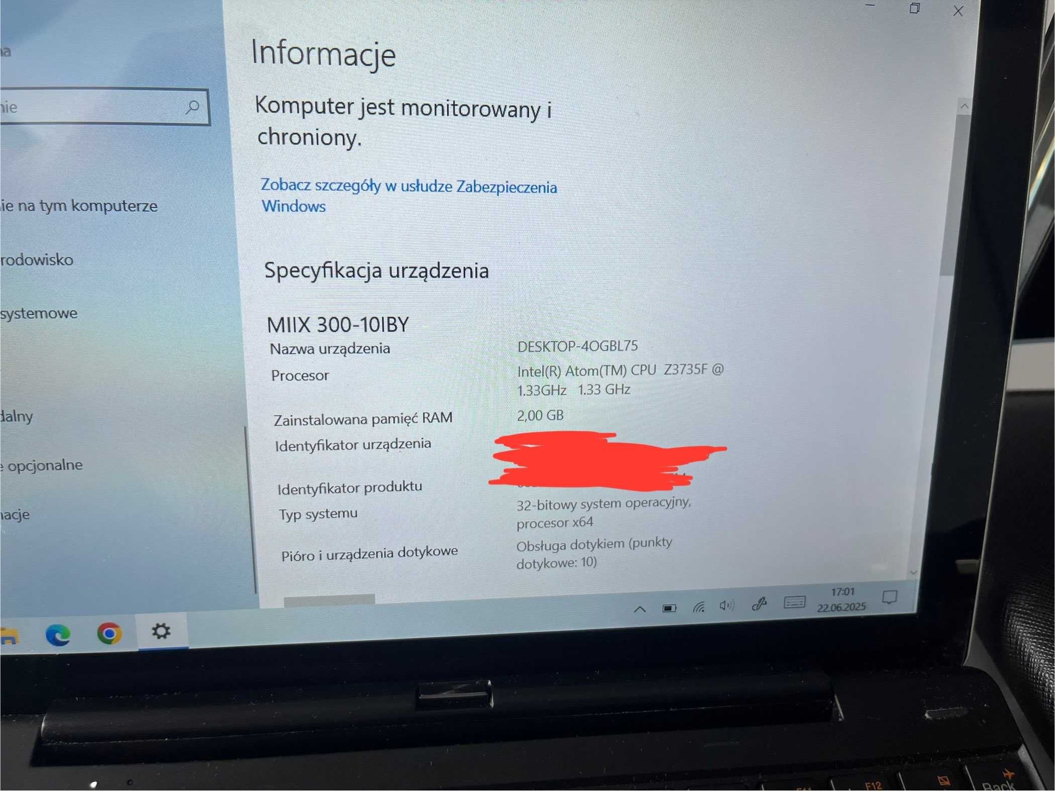 Tablet Lenovo Miix 300 z Windows 10 + klawiatura + akcesoria