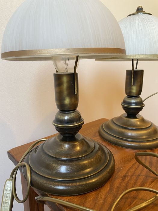 Dwie Lampki nocne kolor metalowy brąz