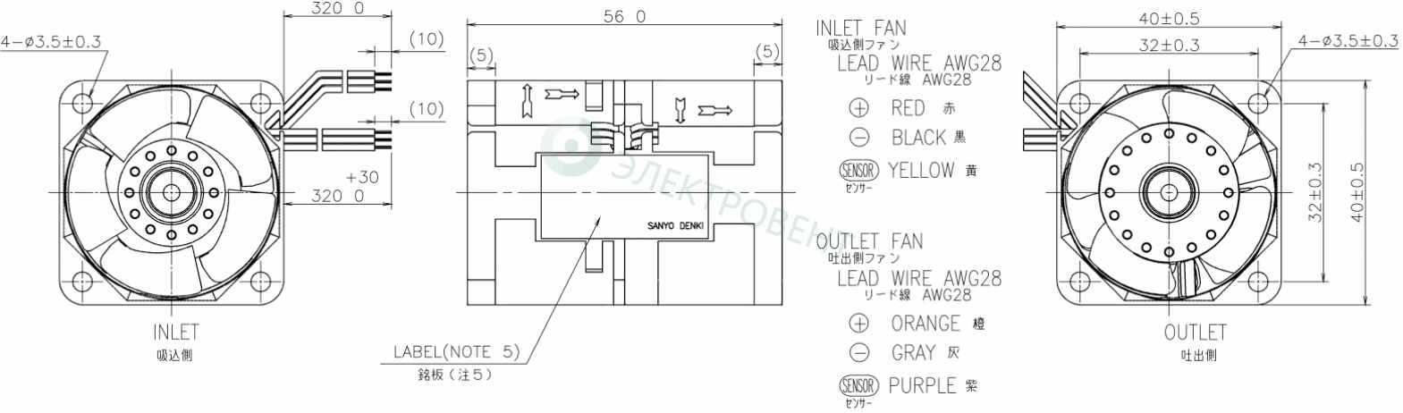 Sanyo Denki вентилятор серии San Ace 40