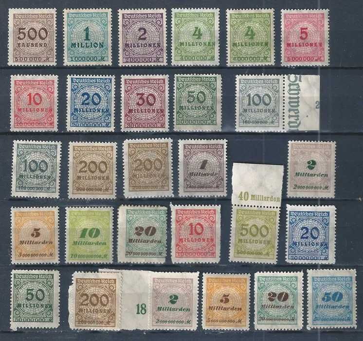 Selos Alemanha 1923, Lote com 28 Selos