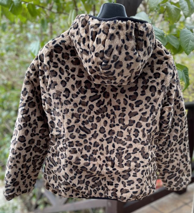 Kurtka dwustronna jesienna panterka/czarna nowa 38 blue flame