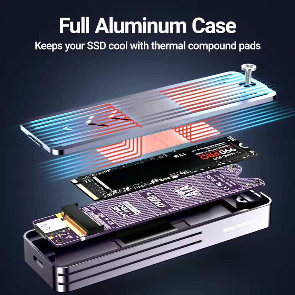 Зовнішній адаптер JEYI i9X M.2 NVMe 2280 PCIe SSD to USB з екраном