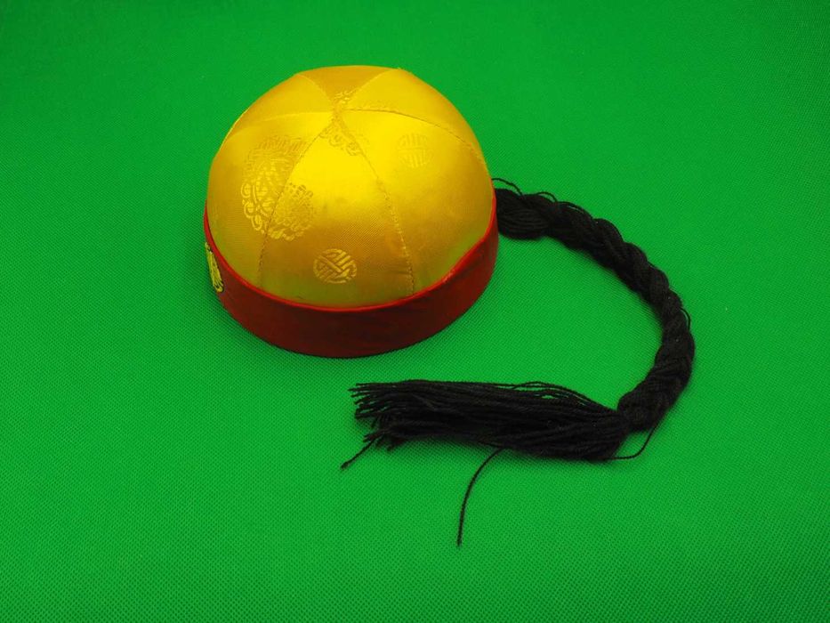 CHIŃSKA CZAPKA dla dziecka, ORYGINAŁ, "stamtąd" NIEUŻYWANA mandaryn