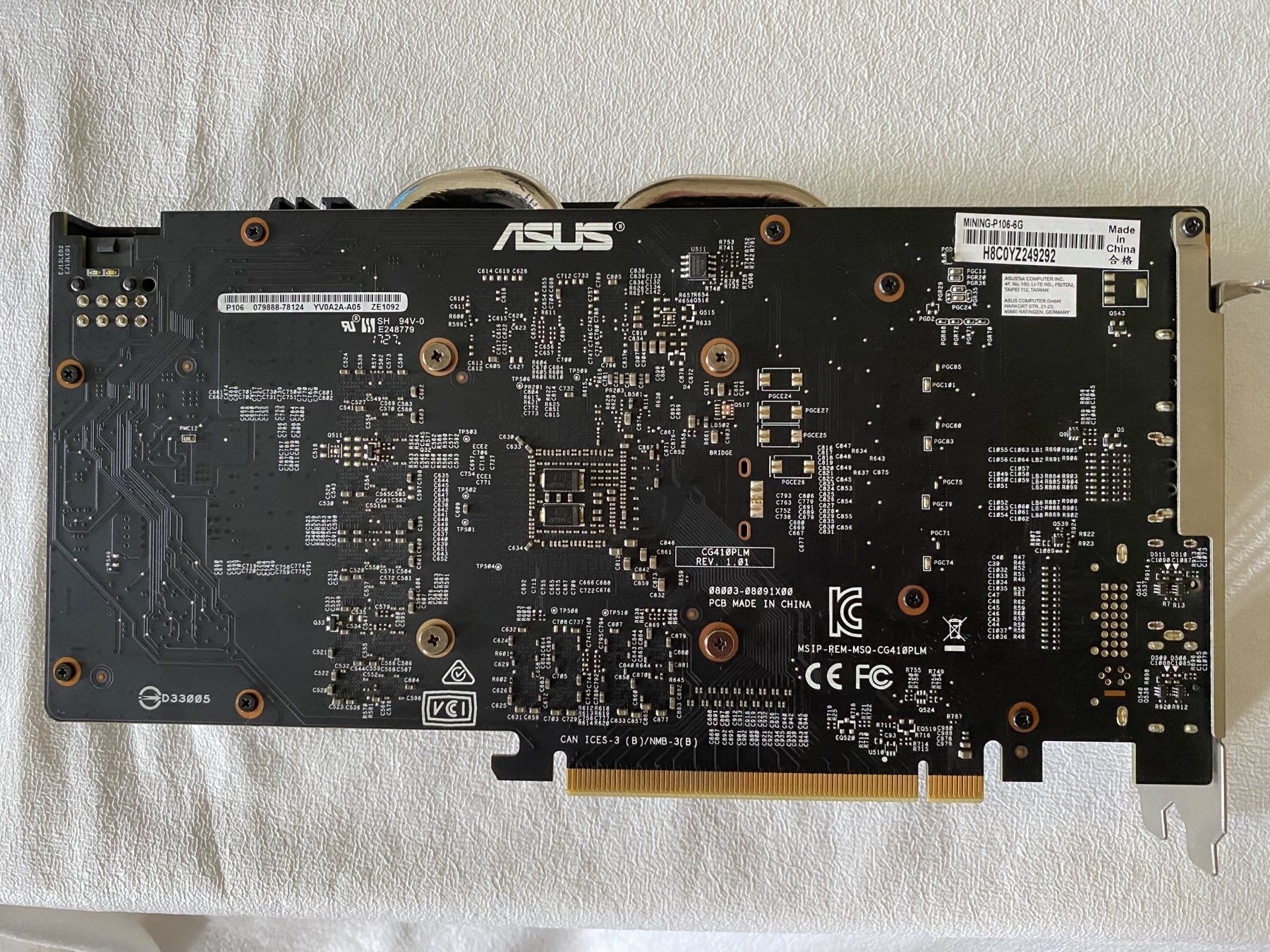 Видеокарта Asus GeForce P106-100 6144MB (MINING-P106-6G)