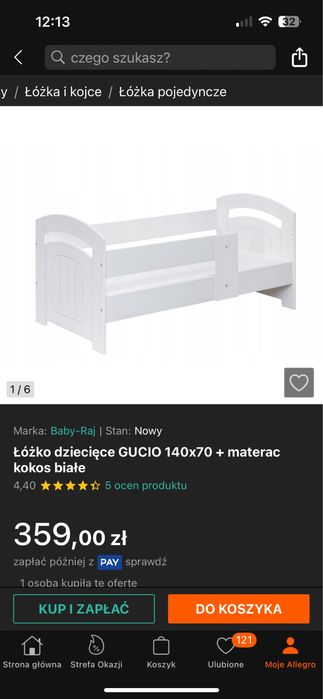 Łóżko dziecięce z materacem