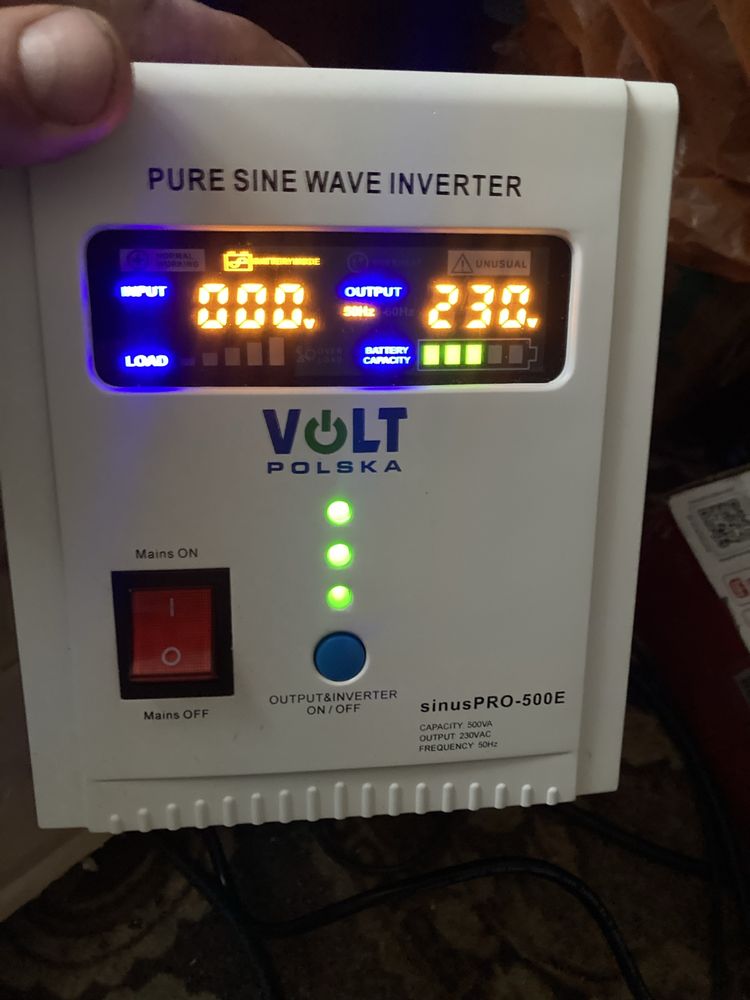 ИБП чисиый синус Volt Polska SINUS PRO 500 E 12V/230V+2аккум 100+90 Ah