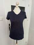 Granatowy bawełniany t-shirt damski 38 M Tommy hilfiger v neck