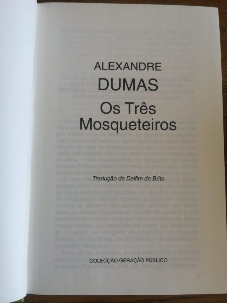 Os Três Mosqueteiros - Alexandre Dumas