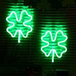 2x Neon LED Szczęśliwa Czterolistna Koniczyna USB 24x22- DZIEŃ PATRYKA