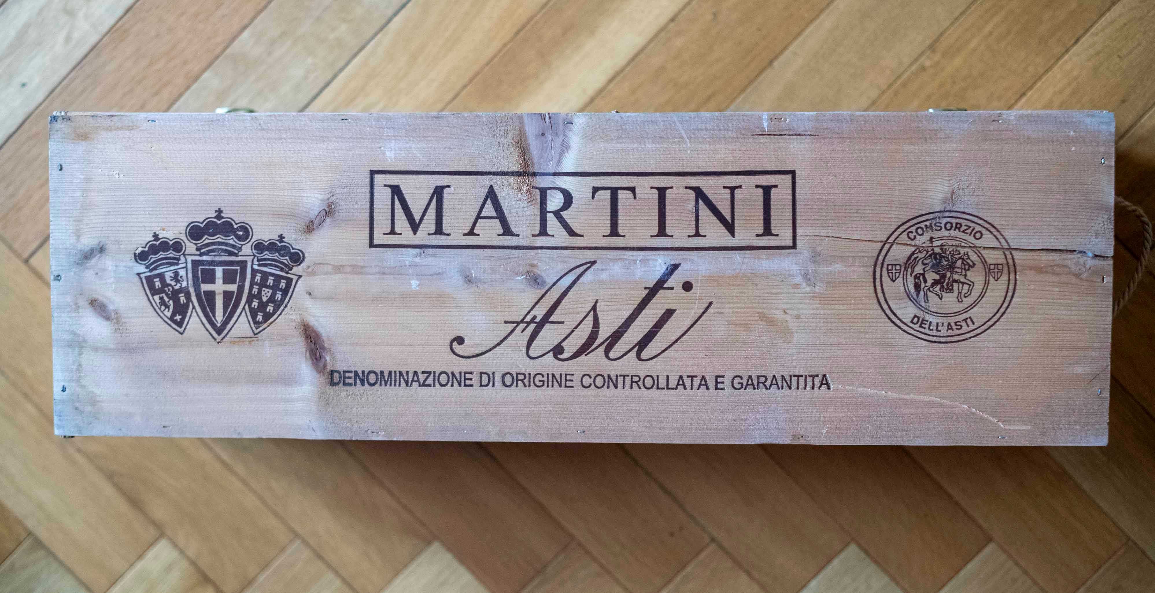 Skrzynka na Wino Martini Asti DOCG 6L Drewniana Kolekcjonerska Włochy
