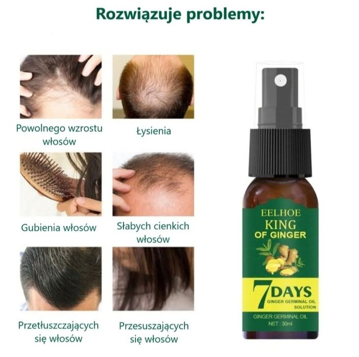 7 dniowa kuracja - imbirowy olejek na wypadające włosy.