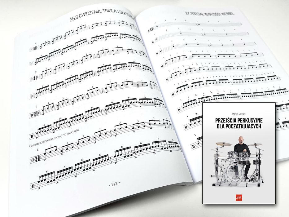 Ksiażka z nutami dla perkusisty: Przejścia perkusyjne dla początkujący